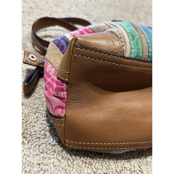 FOSSIL HANDBAG Signature Jacquard & Leather Purse Hand Bag Stripe C24 - Picture 10 of 16